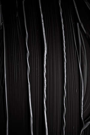 Black cream texture background, cosmetic product and makeup backdrop for luxury beauty brand, holiday banner design, abstract wall art or artistic paint brush strokeの写真素材