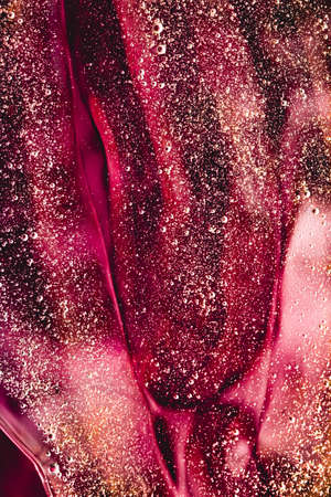 Abstract red liquid , paint splash, beauty gel and cosmetic textureの写真素材