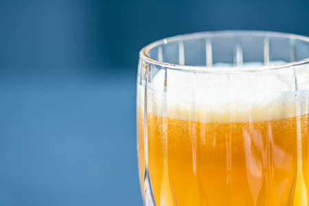 Healthy drink, fruit vitamins and beverage menu, fresh orange juice in luxury restaurant outdoors, food service and hotel breakfast conceptの写真素材