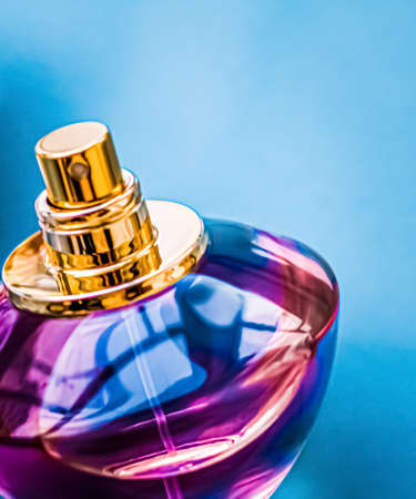 Perfume bottle on glossy background, sweet floral scent, glamour fragrance and eau de parfum as holiday gift and luxury beauty cosmetics brand designの写真素材