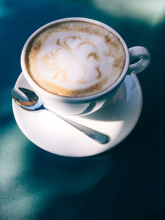 Cappuccino in summer cafe outdoorsの写真素材