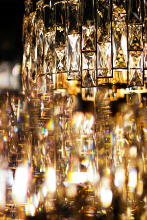 Crystal glass chandelier as home decor, interior design and luxury furniture detail, holiday invitation card backgroundの写真素材