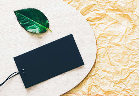 Blank black price tag for eco brandの写真素材