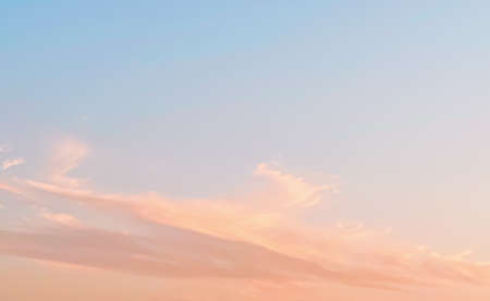 Nature background and pastel colour concept. Romantic sky at sunsetの写真素材