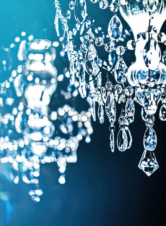 Crystal glass chandelier as home decor, interior design and luxury furniture detail, holiday invitation card backgroundの写真素材