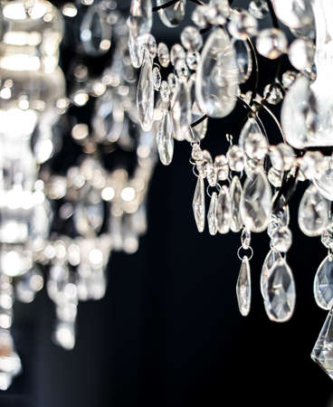 Crystal glass chandelier as home decor, interior design and luxury furniture detail, holiday invitation card backgroundの写真素材