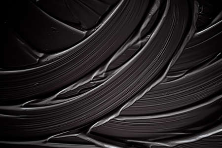 Black cream texture background, cosmetic product and makeup backdrop for luxury beauty brand, holiday banner design, abstract wall art or artistic paint brush strokeの写真素材