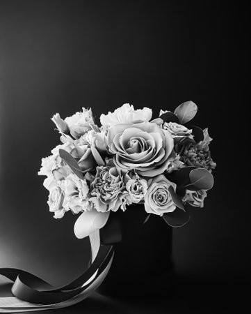 Vintage bouquet of blooming flowers as holiday gift, luxury floral design concept