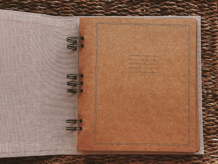 Vintage family album, travel journal book, photo notebook, cookbook or old diary, sustainable paper...