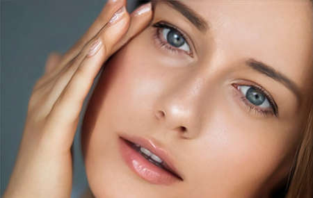 Beauty, makeup and skincare cosmetics model face portrait, beautiful woman with natural make-up,...