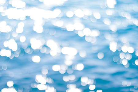 Blurry blue sea water background, dark ocean as nature and environmental design conceptの写真素材
