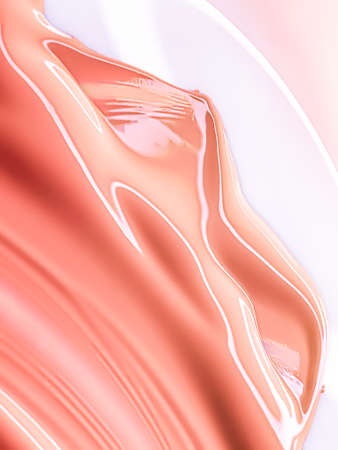 Glossy coral cosmetic texture as beauty make-up product background, skincare cosmetics and luxury...