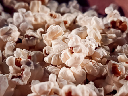 Cinema and entertainment, popcorn box in the movie theatre for tv show streaming service and film...