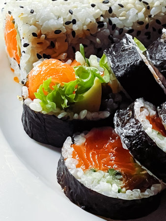 Food and diet, japanese sushi in a restaurant, asian cuisine as meal for lunch or dinner, tasty...
