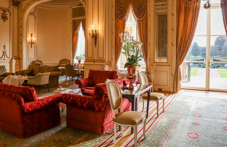 Bedfordshire, England circa January 2023: Luxury Luton Hoo Hotel interior, illustrative editorialのeditorial素材