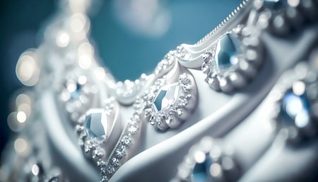 Blue diamond and white diamonds jewellery design collection gem masterpiece, luxury exclusive sapphire gemstone and exquisite premier bespoke jeweller custom-cut sapphires. Generative Ai.の素材