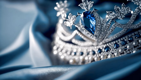 Blue diamond and white diamonds jewellery design collection gem masterpiece, luxury exclusive sapphire gemstone and exquisite premier bespoke jeweller custom-cut sapphires. Generative Ai.の素材