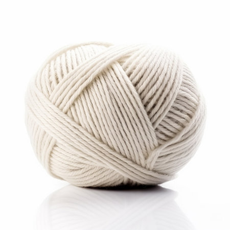 Yarn ball for knitting and crochet isolated on white background, cotton wool clews and skeins as natural organic material for knitwear, diy handmade fashion, post-processed, generative aiの素材