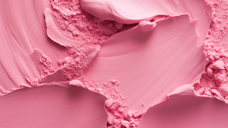 Beauty pink make-up powder product texture as abstract makeup cosmetic background, crushed cosmetics, post-processed, generative aiの素材