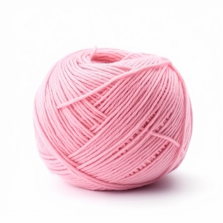 Yarn ball for knitting and crochet isolated on white background, cotton wool clews and skeins as natural organic material for knitwear, diy handmade fashion, post-processed, generative aiの素材