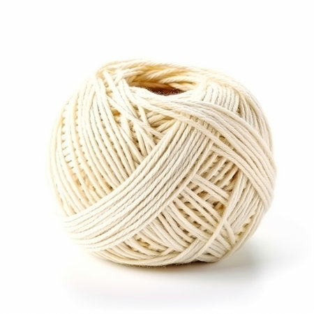 Yarn ball for knitting and crochet isolated on white background, cotton wool clews and skeins as natural organic material for knitwear, diy handmade fashion, post-processed, generative aiの素材