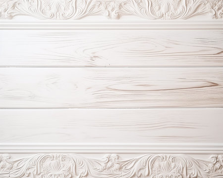 Antique wooden table desk background, white wood texture flatlay backdrop, for holiday design and luxury branding ideaの素材