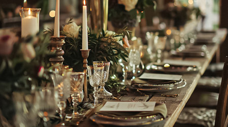 Wedding decoration in the cottage, floral country wedding decor, cake and event celebration, English countryside styleの素材