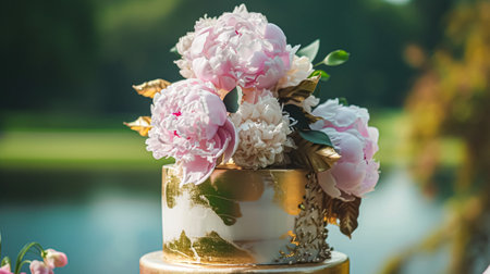 Wedding decoration with peonies, floral decor and event celebration, peony flowers and wedding ceremony in the garden, English country styleの素材