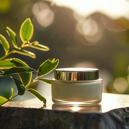 Face cream moisturiser, skincare and bodycare product, spa and organic beauty cosmetics for natural skin care routineの素材