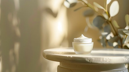 Face cream moisturiser, skincare and bodycare product, spa and organic beauty cosmetics for natural skin care routineの素材