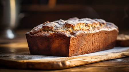 Banana bread in English country cottage, baking food and easy recipe idea for menu, food blog and cookbook inspirationの素材