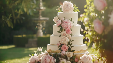 Wedding decoration with peonies, floral decor and event celebration, peony flowers and wedding ceremony in the garden, English country styleの素材
