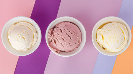 Ice cream colourful summer treat, sweet dessert in summertime, holiday food ideaの素材