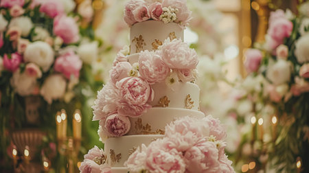 Wedding decoration with peonies, floral decor and event celebration, peony flowers and wedding ceremony in the garden, English country styleの素材