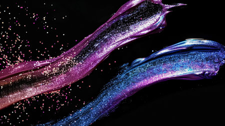 Beauty product and cosmetics texture, makeup shimmer glitter, blush eyeshadow powder as abstract luxury cosmetic background artの素材