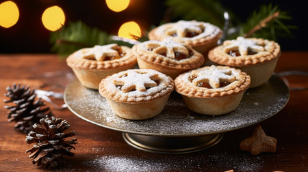 Traditional English mince pies for Christmas teaの素材
