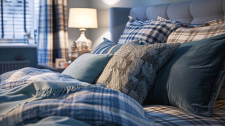 Bedroom decor, interior design and home decor, bed with elegant bedding and bespoke furniture, English country house, holiday rental and cottage style inspirationの素材