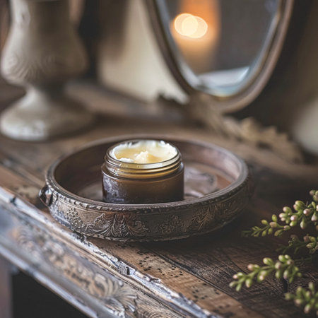 Face cream moisturiser, skincare and bodycare product, spa and organic beauty cosmetics for natural skin care routine ideaの素材