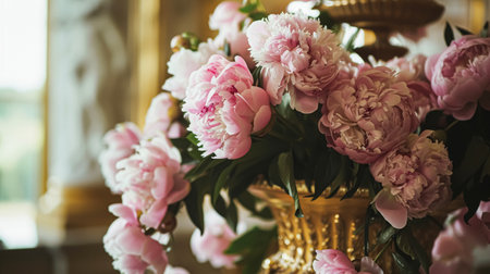 Wedding decoration with peonies, floral decor and event celebration, peony flowers and wedding ceremony in the garden, English country styleの素材