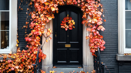 Autumnal countryside house decoration, autumn cottage home decor and seasonal interior design ideas, halloween decorations, fall season holiday English country style ideasの素材