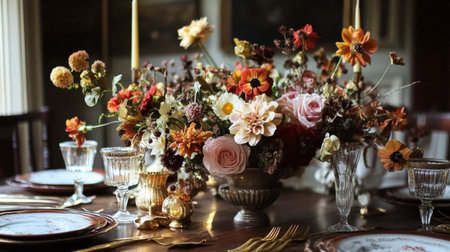 Autumnal countryside house decoration, autumn cottage home decor and seasonal interior design ideas, halloween decorations, fall season holiday English country style ideasの素材