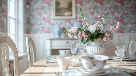 Cottage room and decor, interior design and country house home furniture decor, English countryside style ideaの素材