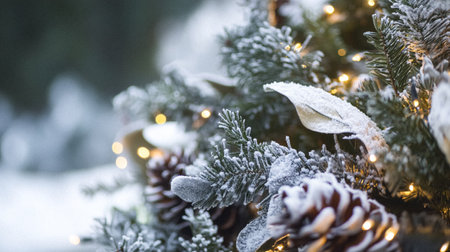 Christmas decor, country cottage style house decoration for an English countryside home interior design, winter wreath holiday botanical arrangements and festive atmosphere, Merry Christmas and Happy Holidays inspirationの素材