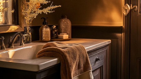 Autumn cottage, country house interior design and home decor, decoration accessories and furniture, English countryside style ideaの素材