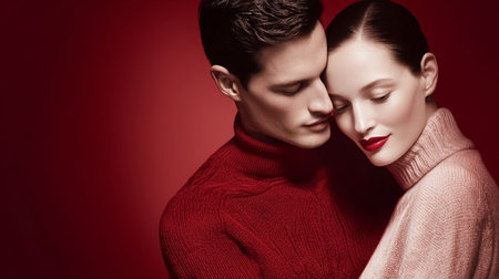 Young couple showing intimate affection and emotional connection, expressing love and togetherness for Valentine's holidayの素材