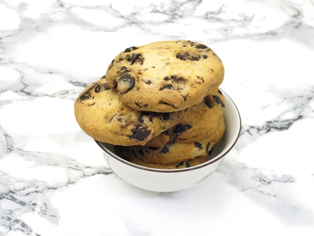 Chocolate chip cookiesの写真素材
