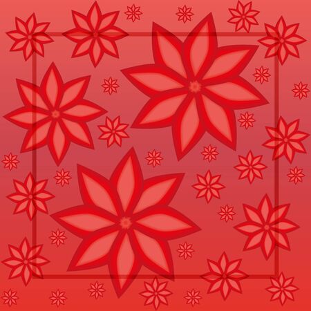 Red floral background. Space for text. Abstract, color, square.のイラスト素材