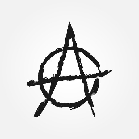 Sign anarchy. The symbol of anarchism. Isolated element. Grunge.のイラスト素材