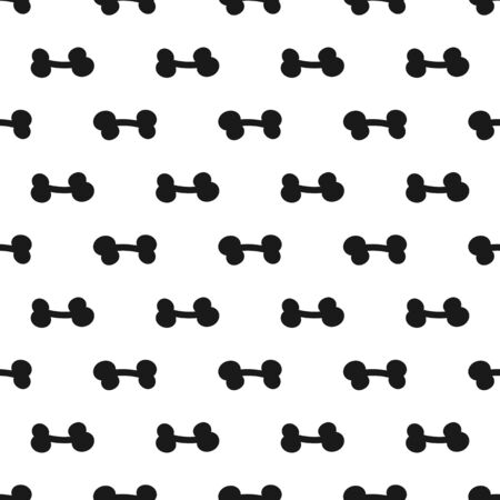 Seamless pattern with bones for a dog. Vector illustration. Black, white color.のイラスト素材