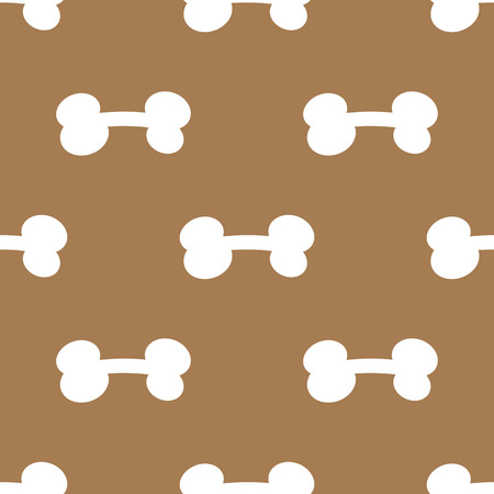 Silhouettes of bones for a dog. Seamless pattern. Brown, white color. Vector illustration.のイラスト素材